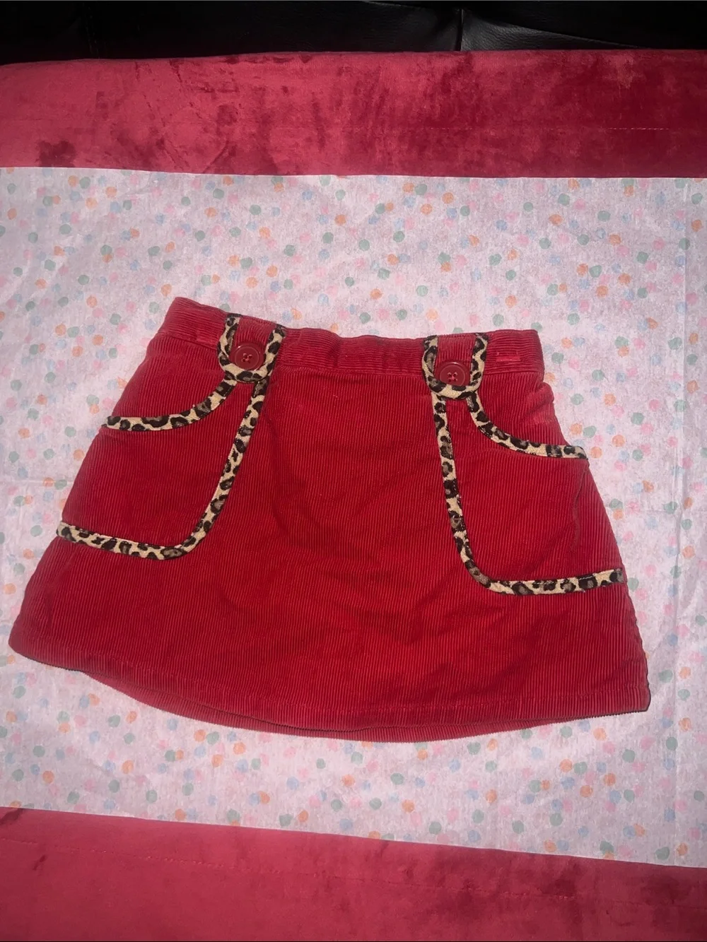 Vintage Gymboree Red Corduroy Skirt with Elastic Waist.  Size 4T.  Like new.